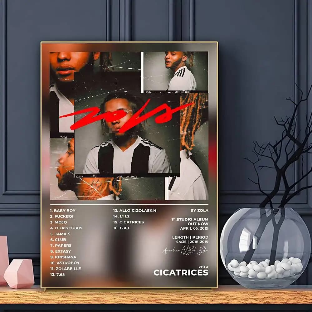 Affiche de rappeur Zola HD, mur collant d'art étanche, décoration de maison, salon, Bar