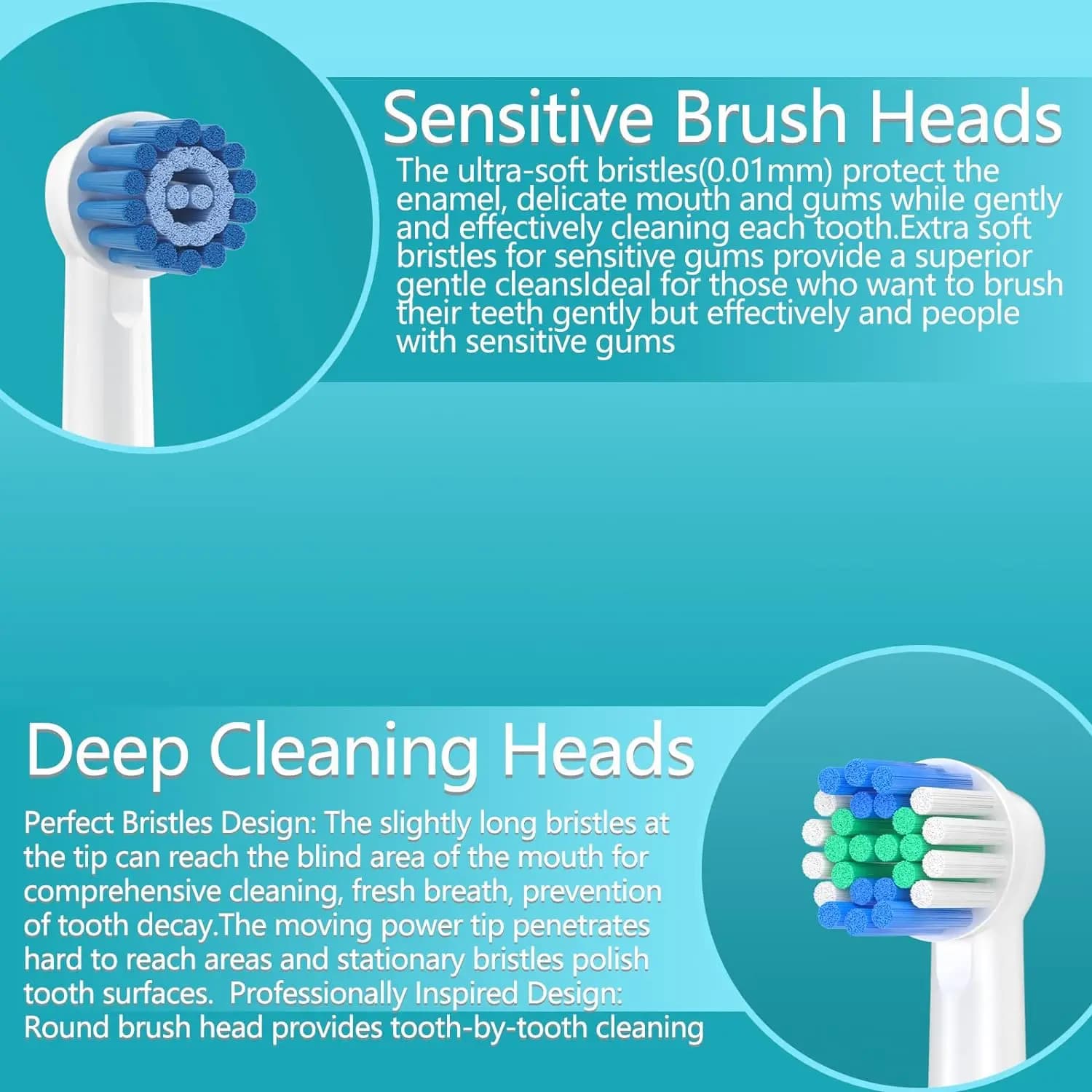 Recharge de tête de brosse pour Oral B Braun, buses de brosse à dents, fil dentaire standard, nettoy