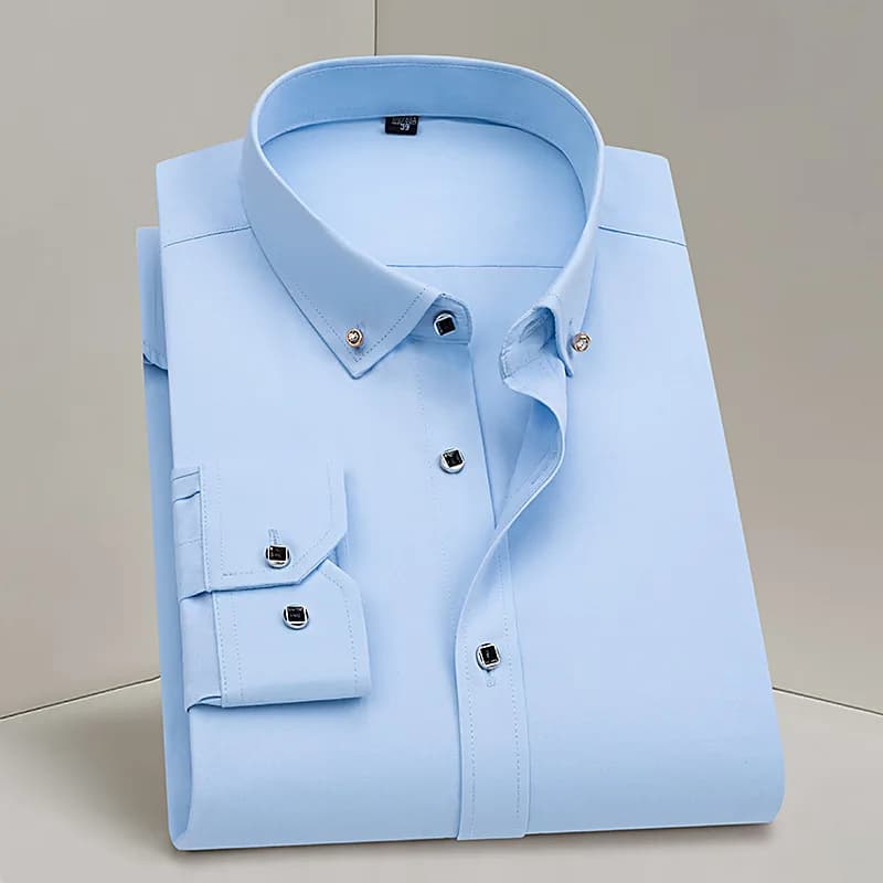 Offre spéciale hommes d'affaires robe chemise formelle mode mince classique basique diamant bouton à