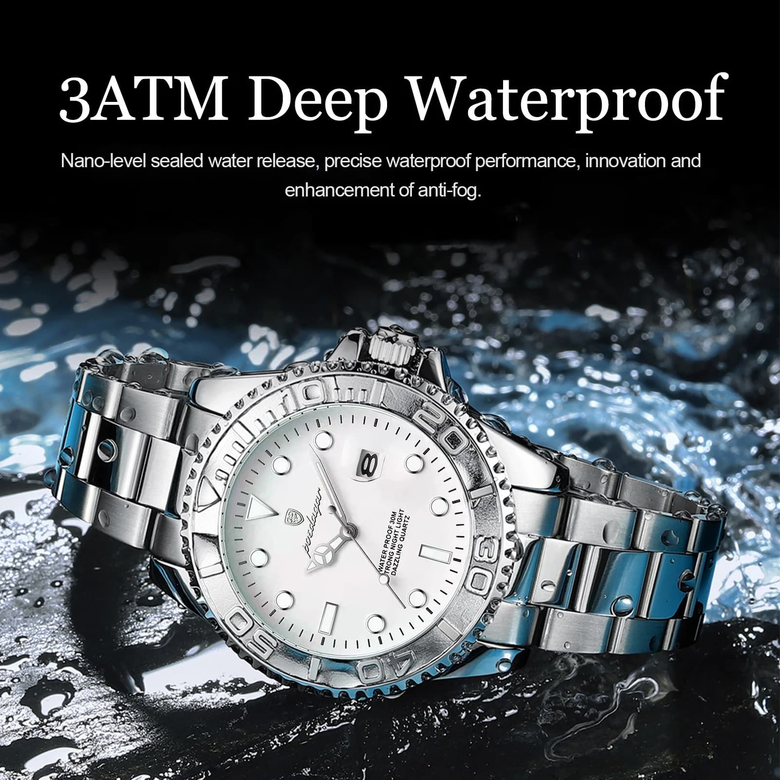 Montre-bracelet homme POEDAGAR, mode décontractée, étanche, lumineuse, date, montre homme élégante, 