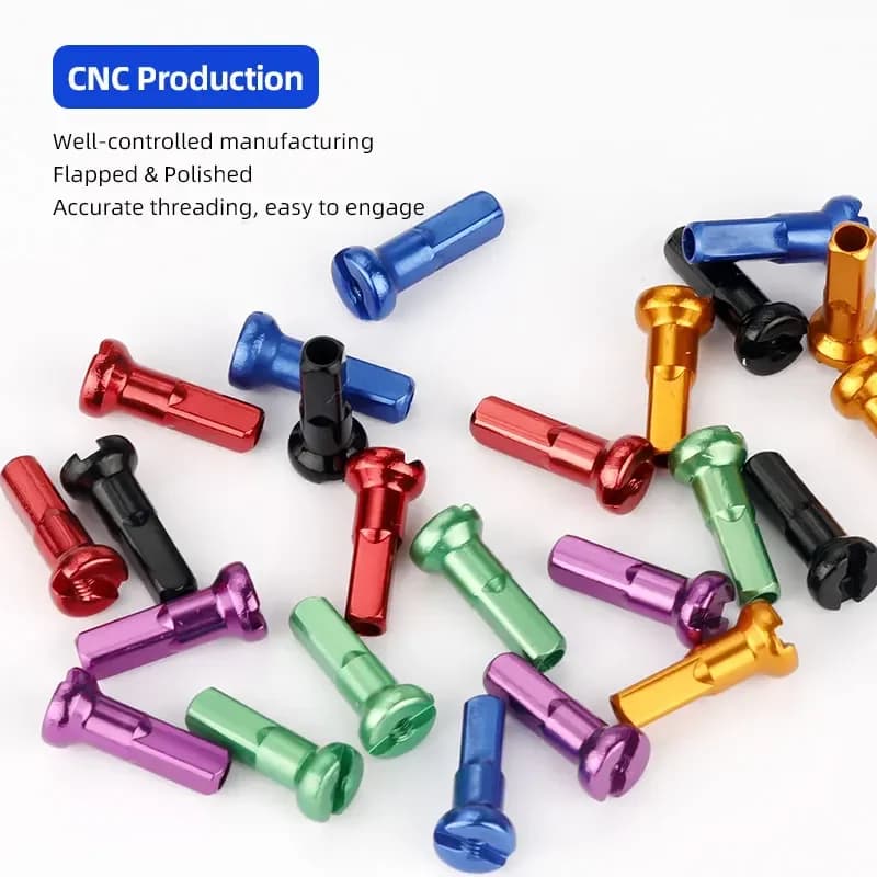 50/20 pièces écrous à rayons en alliage d'aluminium anodisé usiné CNC 14G 14mm bouchons de roue de v