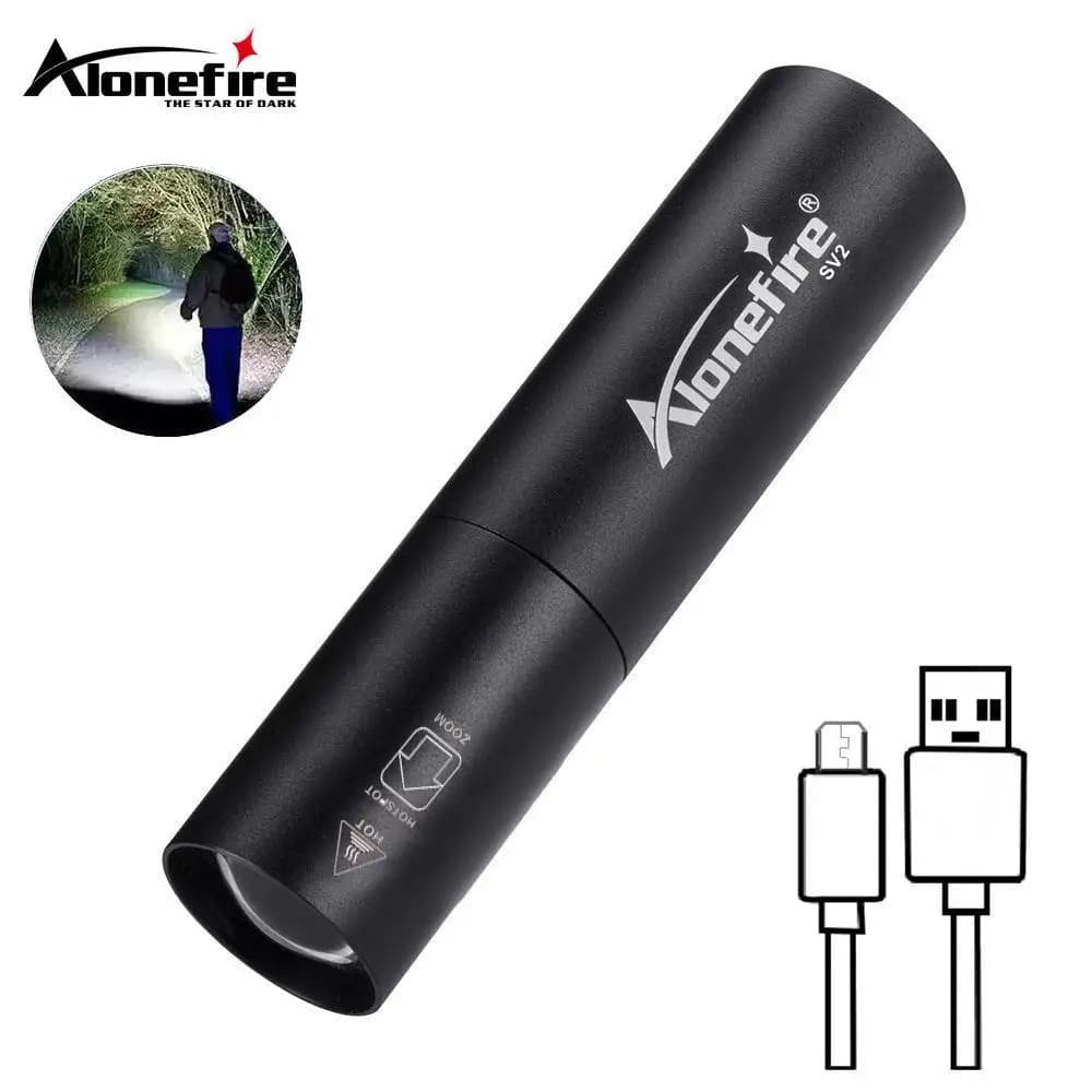Mini lampe de poche aste avec petite l'hypothèse Zoom, éclairage lumineux, sac à dos, lumière strobo