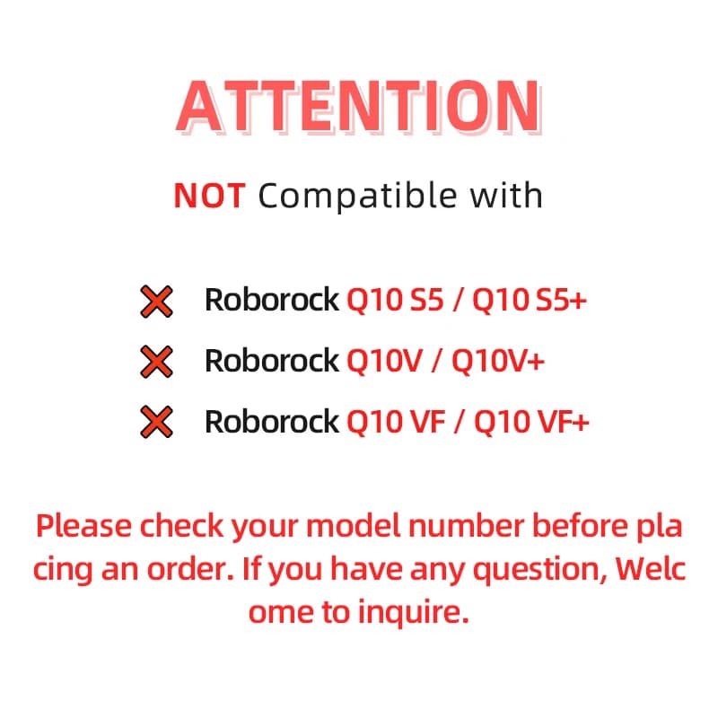 Compatible avec les accessoires Roborock Q10 PF / Q10 PF+ / Q10P / Q10P+ / Q10 X5 / Q10 X5+ / Q8 Max