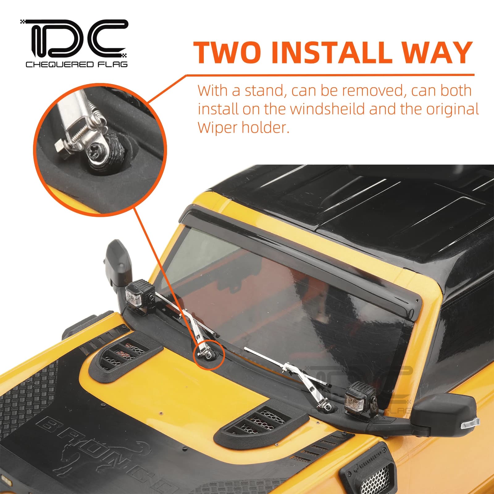 Essuie-glace métallique à échelle DC 1/10 1/8, accessoires de voiture sur chenilles RC AXIAL SCX10 J