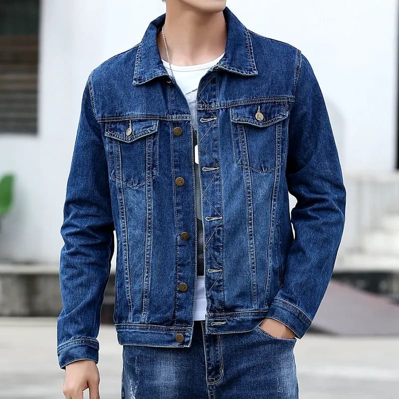 Nouveau printemps automne hommes vestes en jean décontracté Streetwear vêtements d'extérieur couleur