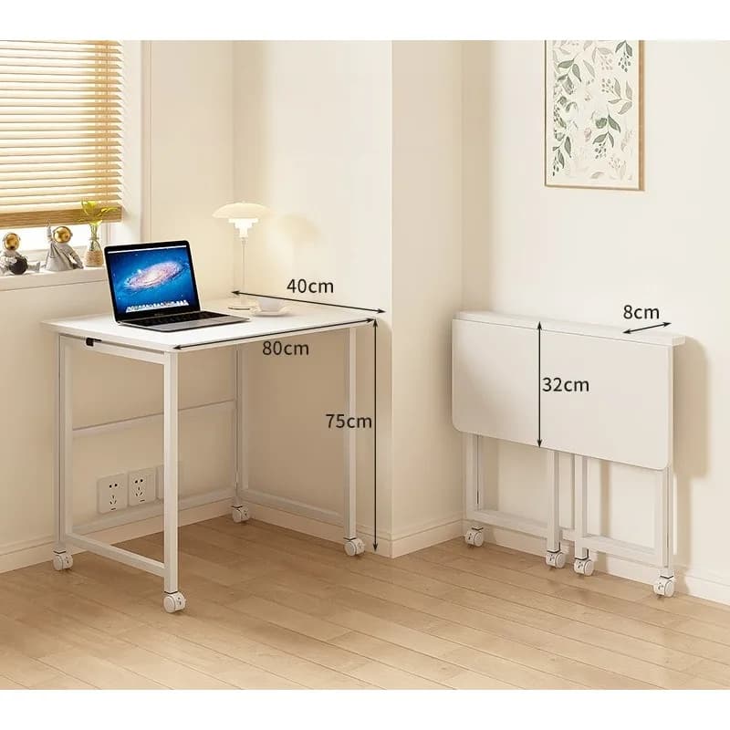 Petite table pliante pour appartement, ne prend pas de place, bureau amovible, table d'ordinateur à 