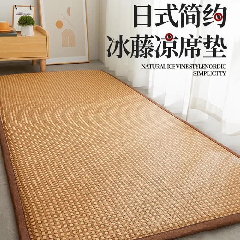 Cool Mat – matelas d'été en rotin, double usage, pour dormir, coussin doux, tatami en éponge, pour l