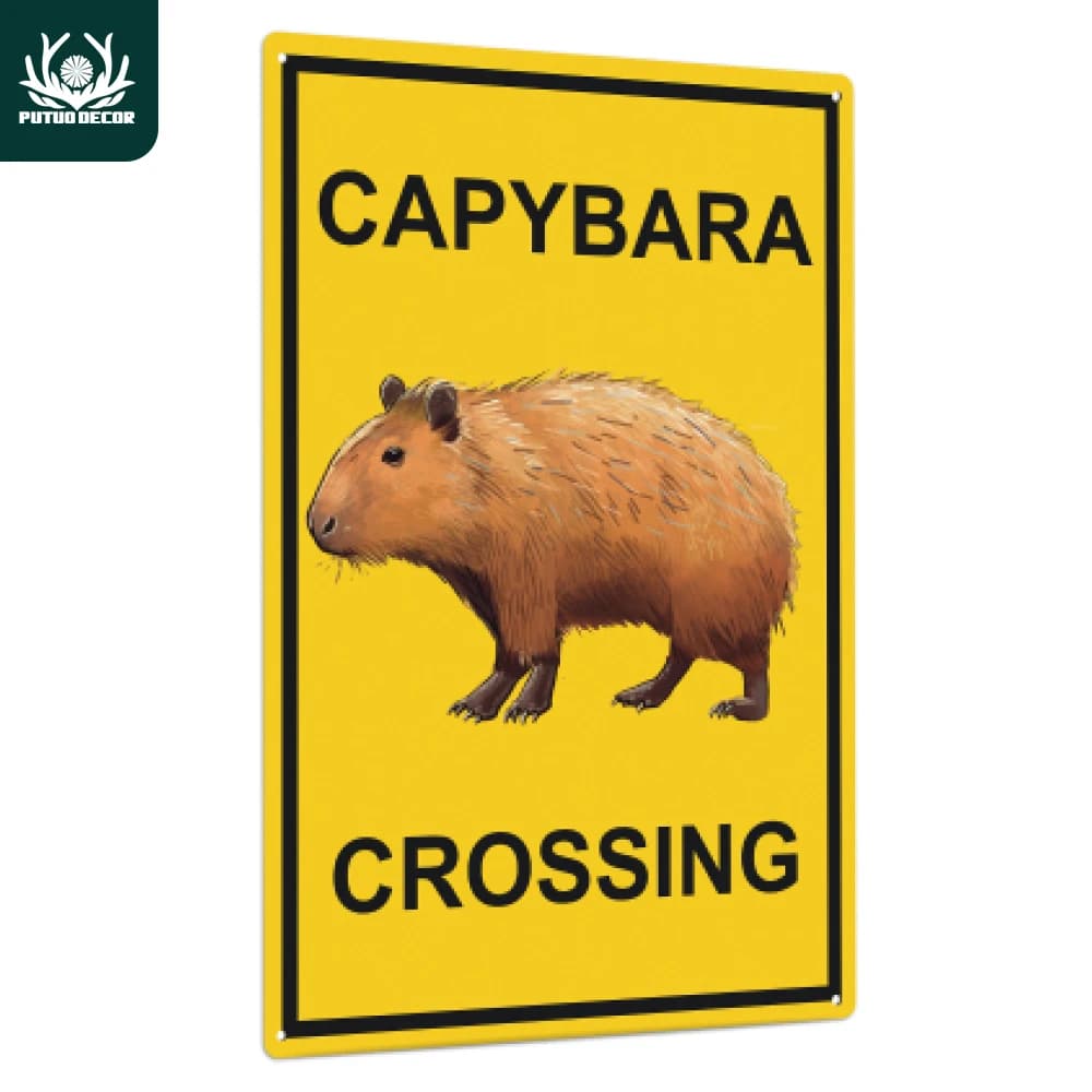 Putuo Decor-Panneau en métal Capybara, affiche d'art mural vintage 18, 7.8x11.8, 1 pièce, pour la ma