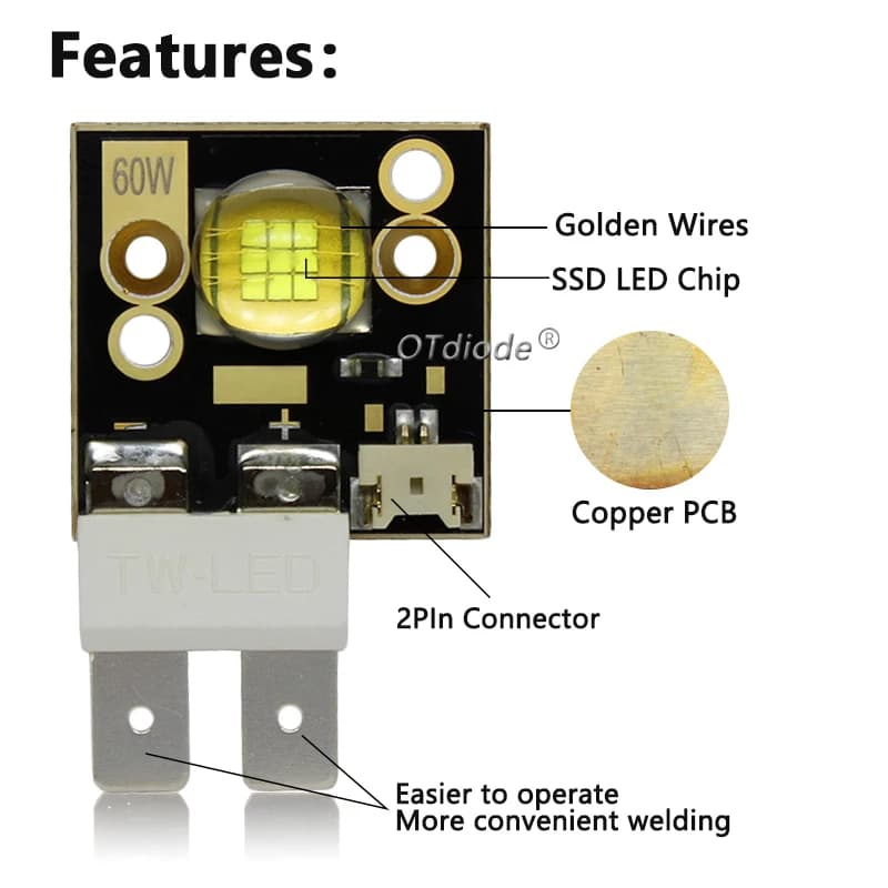 Lampe 60W 90W 100W lumière de scène LED puce d'importation 3-5V12A 20A 60 et 120 degrés SSD-90 blanc