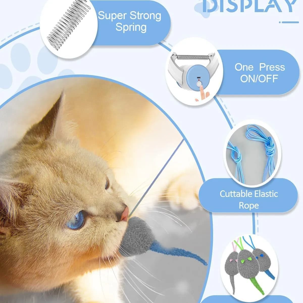 Jouets pour chat, disque collant, porte suspendue élastique, corde longue, accessoires pour chat, jo