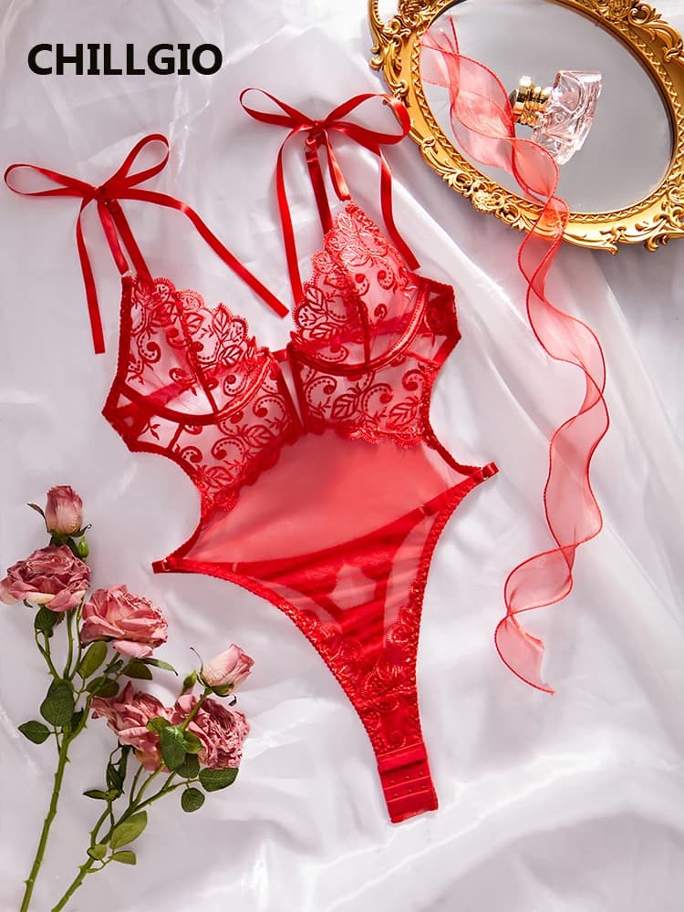 MiniInTheBox LGIO-Combinaison à Bretelles en Dentelle Brodée pour Femme, Sous-Vêtements Sexy, Vêteme