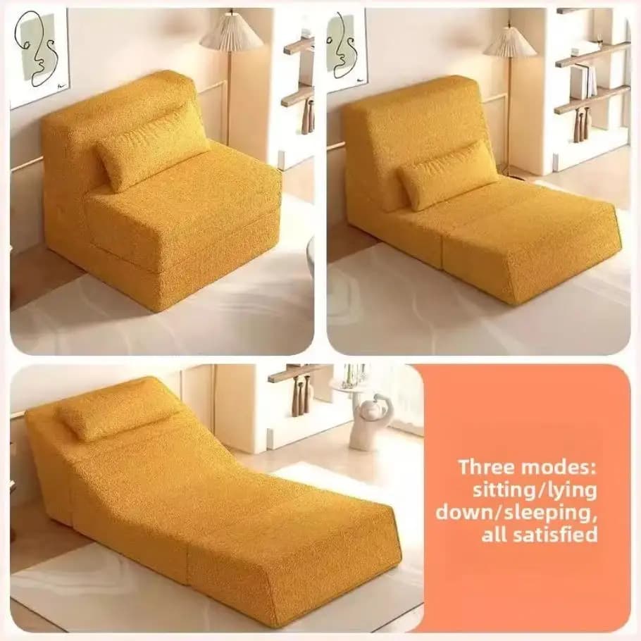 Canapé-lit pliant convertible et inclinable, mobilier compact pour petits espaces, idéal pour salon,