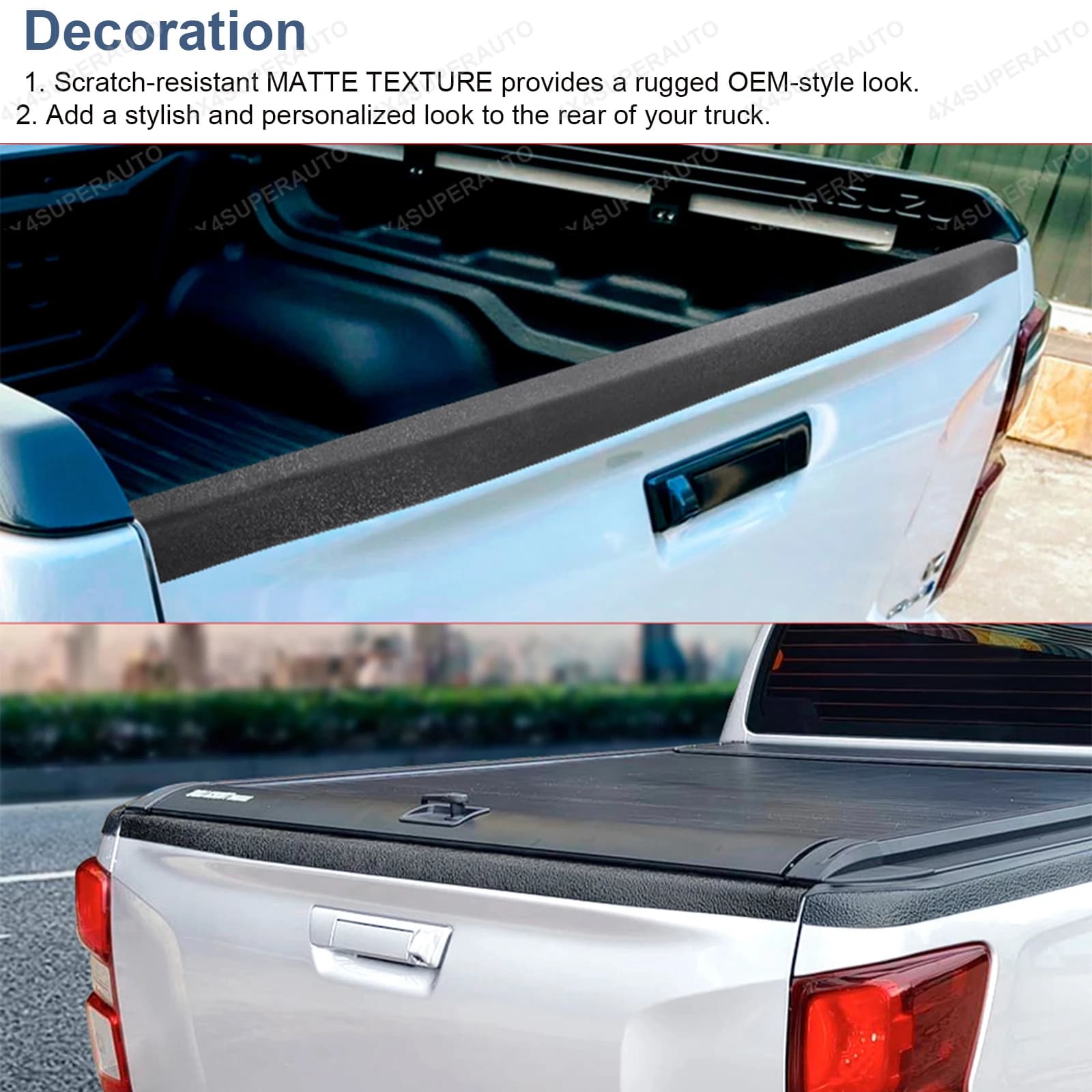 Protection de rail de hayon pour ISUZU D-MAX Dmax 2021 2022 2023, noir mat texturé, accessoire de st