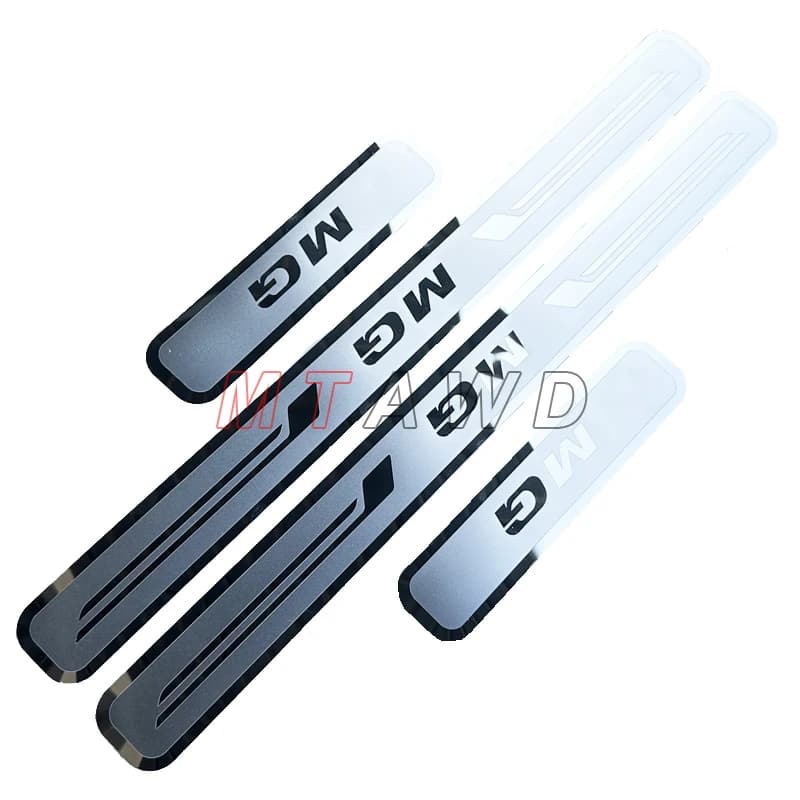 Plaque de seuil de porte de voiture en carbone inoxydable, protection de pédale de protection, revêt