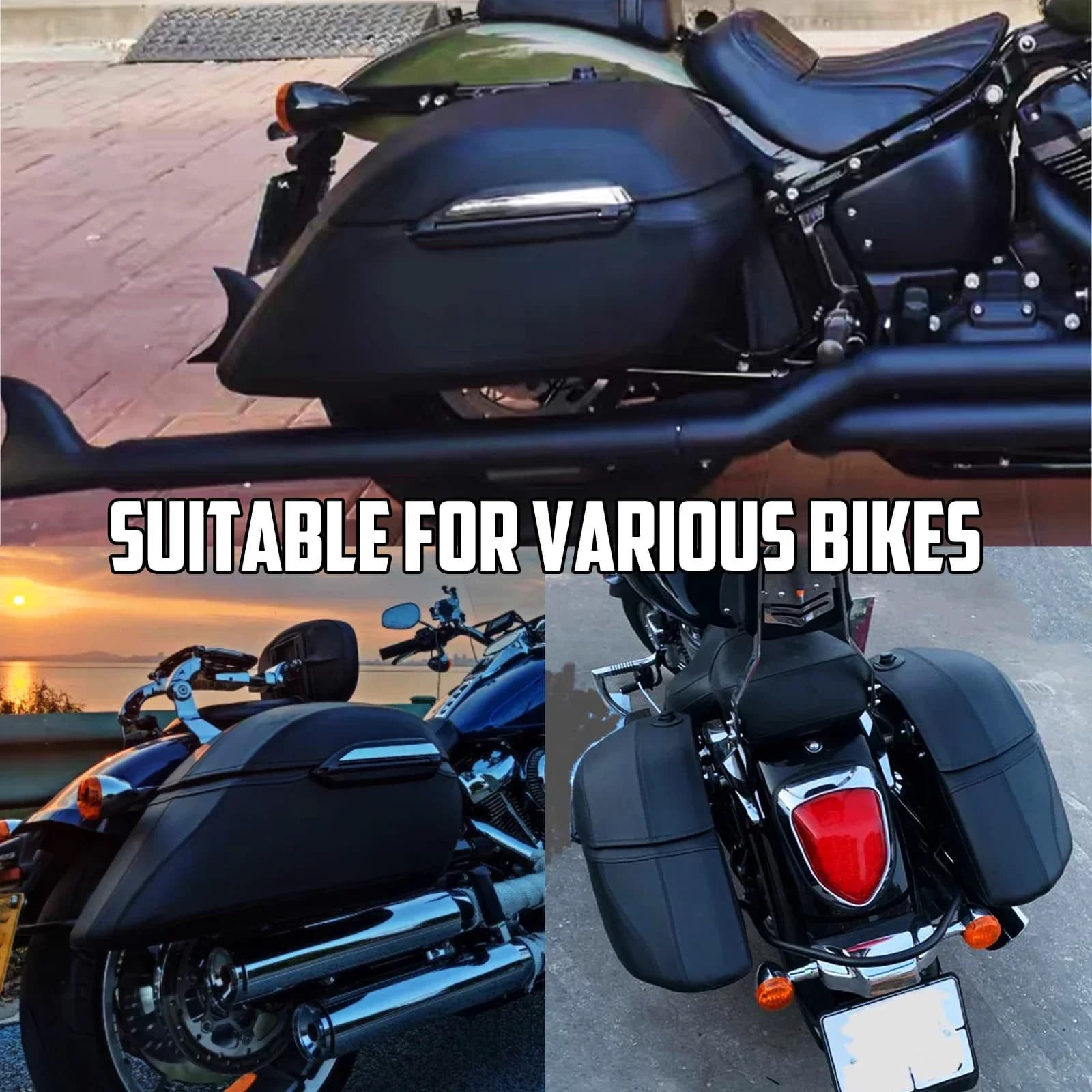 Sacoches élaborées pour moto, kit de montage rapide pour BMW, Honda, Harley Softail, Touring, coffre