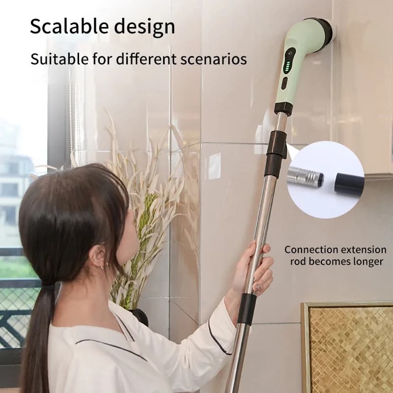 Brosse de nettoyage électrique sans fil multifonctionnelle 9 en 1, brosse de cuisine et de salle de 