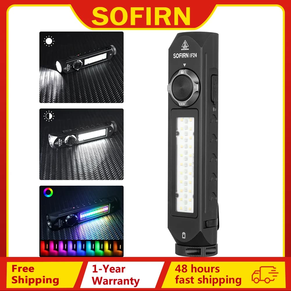Sofirn-IF24 RGB Light SST40 2000strada Lampe de poche LED injuste, Pipeline 5V, 18650 USB C, Torche 