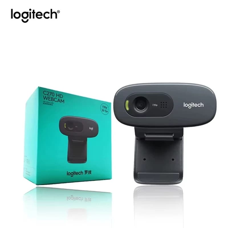Webcam Logitech C270 C270i HD 720P, 100% originale, avec Microphone intégré, USB2.0, pour PC, caméra