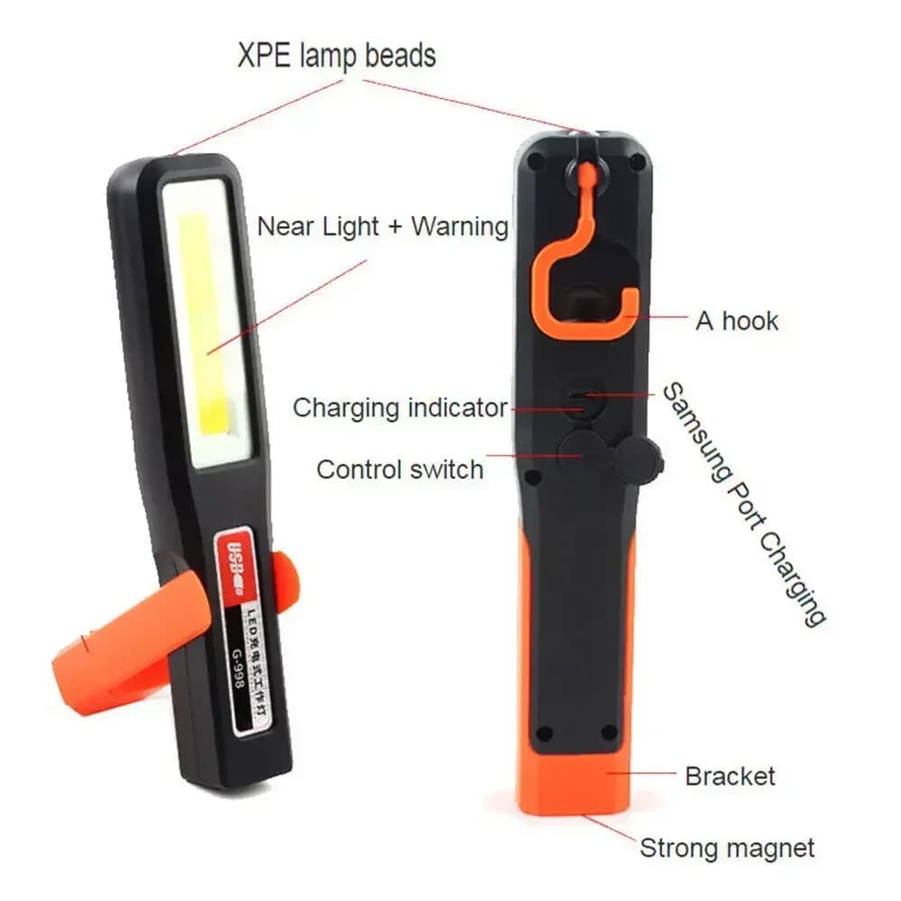 1/2/4/8 PIÈCES Lumineux COB LED Lampe De Travail Voiture Mécanique Lampe De Poche Rechargeable USB T