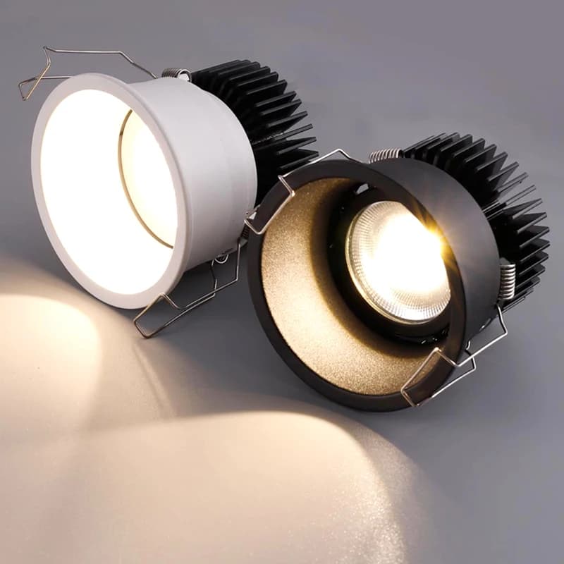 Downlight encastré Anti-éblouissement à intensité variable 7w 9w 12w 15w, projecteur Led rond de pla