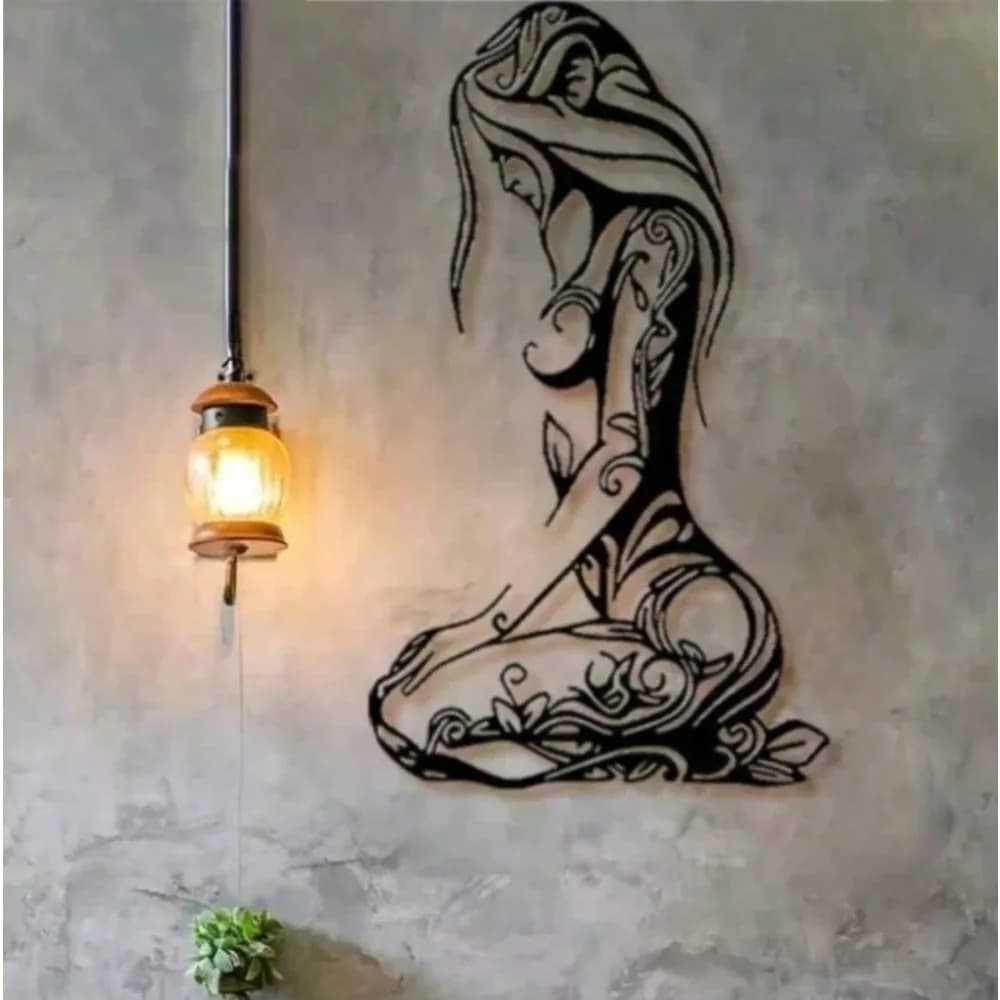 Décoration murale moderne en métal noir pour la maison, 1 pièce, convient à la décoration de la mais