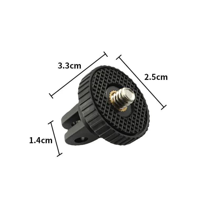 Adaptateur de trépied à vis de 1/4 pouces, support de montage rotatif à 360 degrés pour Go Pro 13 12
