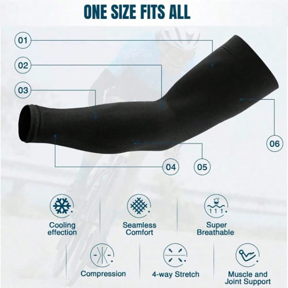 3 paires de manchons en soie glacée unisexe, manchons de bras de Protection solaire d'été adaptés à 