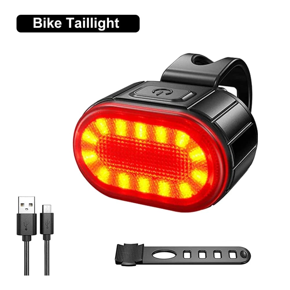 Éclairage de vélo, feux avant et arrière, lampe de vélo, lumière LED pour le cyclisme, lampe torche 