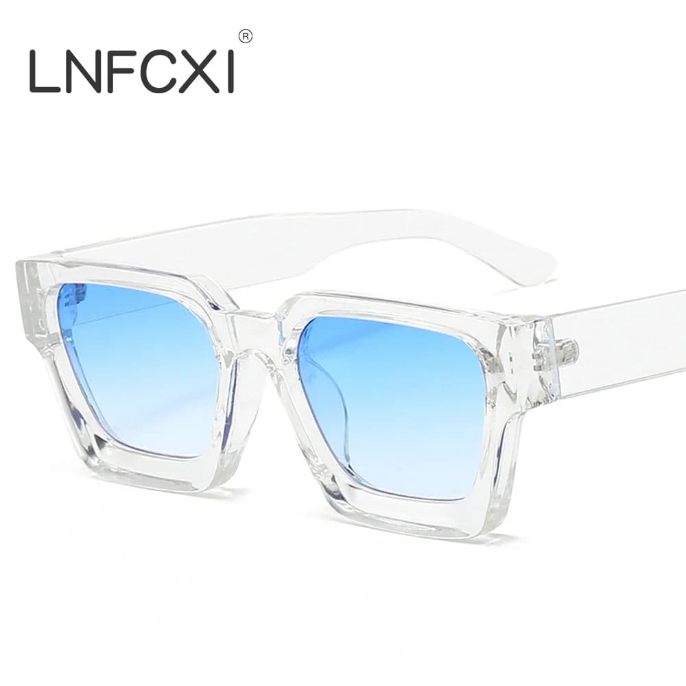 JNPCXI mode carré femmes luxe lunettes de soleil rétro dégradé bleu concepteur hommes tendance lunet