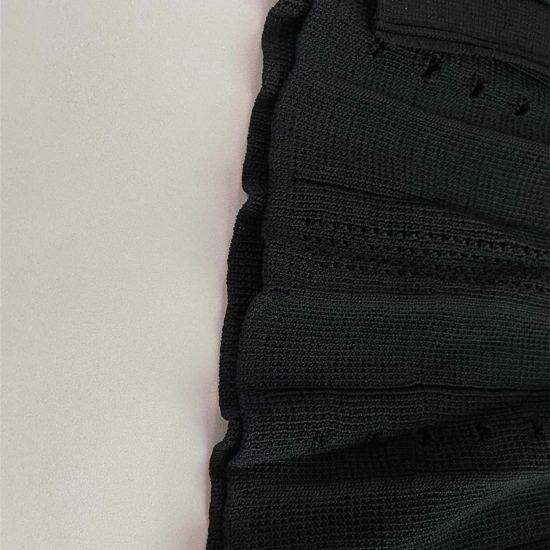 Robe tricotée française ajourée à la mode, style d'été, amincissante, ligne a, manches courtes, robe