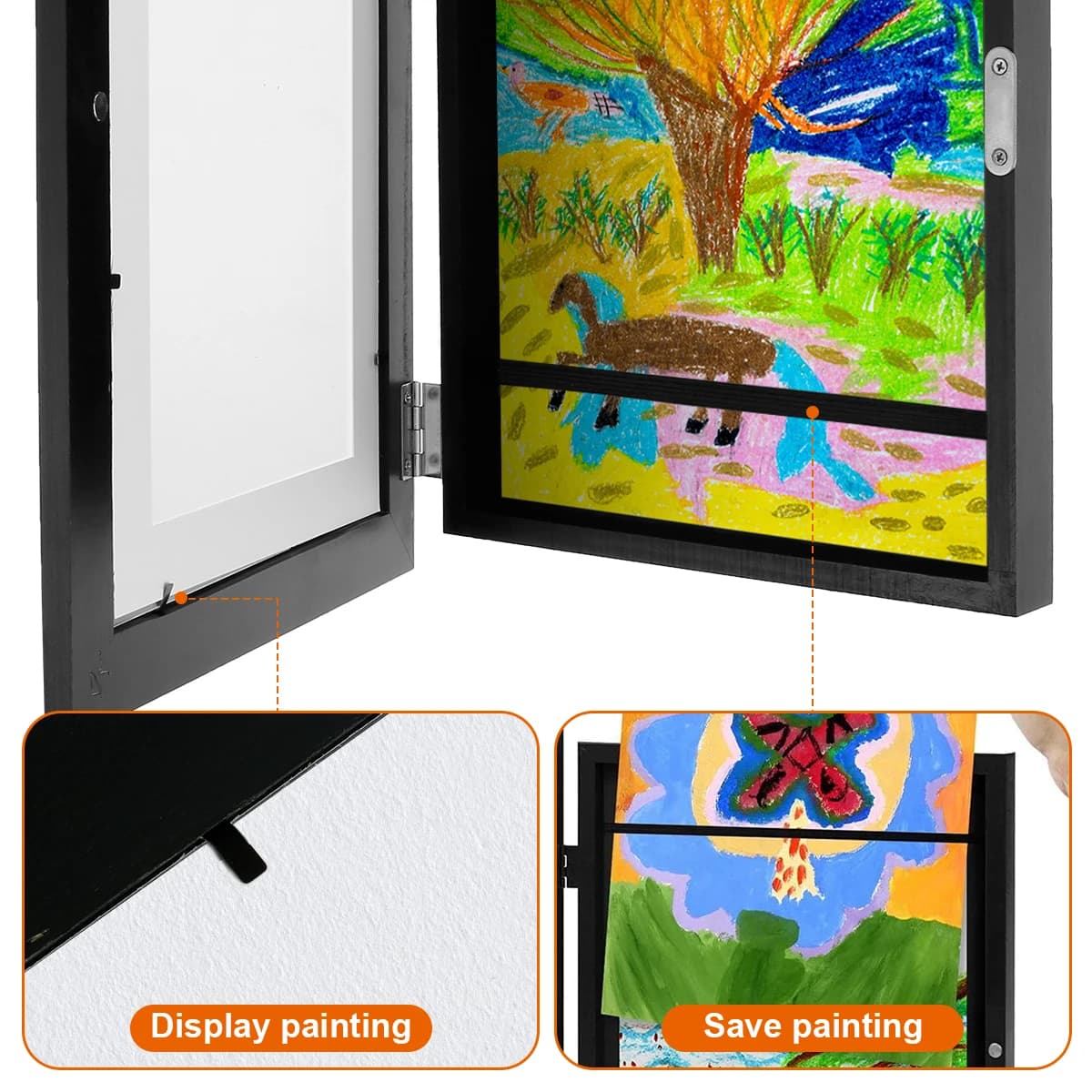 Cadres artistiques pour enfants, cadre magnétique ouvert sur le devant, modifiable, pour affiche, Ph