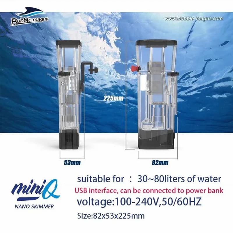 Bubble Magus MiniQ Skimmer Character, Aquarium marin, Sites d'écumoire, Précieux, Intégré, 10000 Min