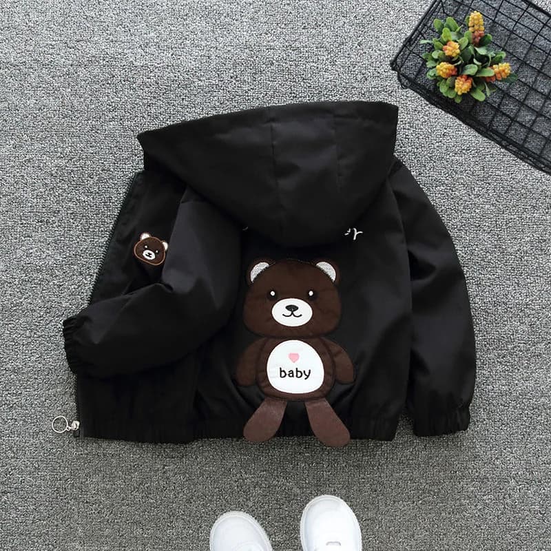 Nouveau lapin filles veste printemps automne à capuche fermeture éclair bébé coupe-vent manteau cade