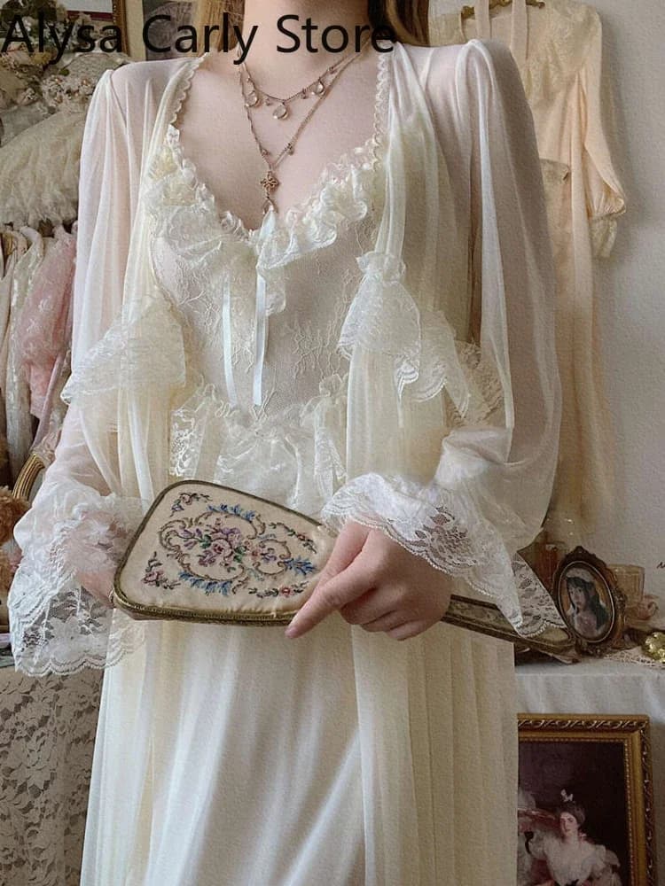 Robe féerique française Vintage en dentelle pour femmes, douce, Sexy, décontractée, coréenne, Court,