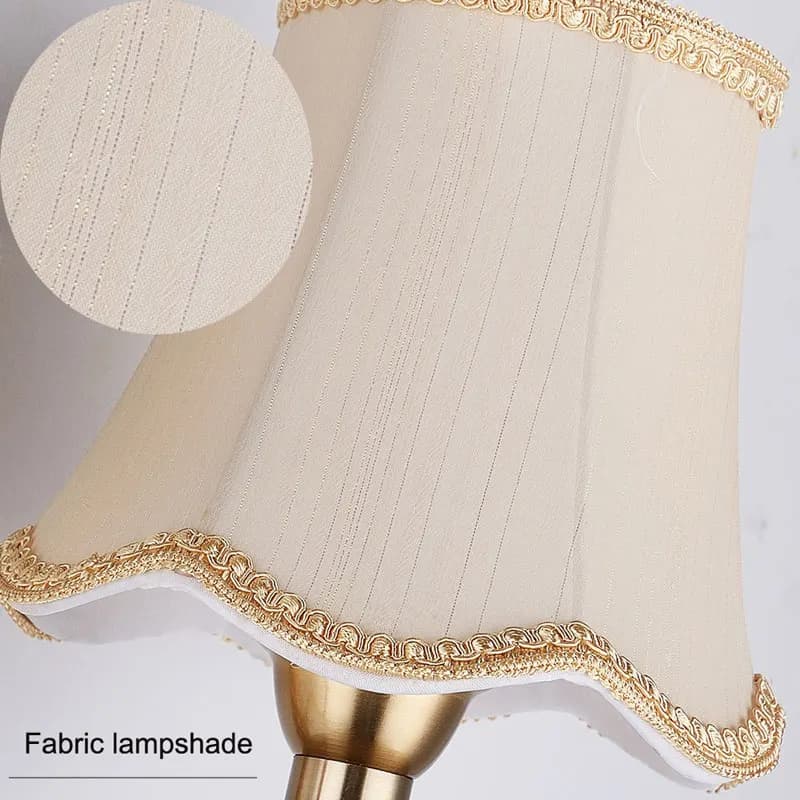 Applique murale en fer de style européen pour chambre à coucher, lampe de chevet en tissu, salon cré
