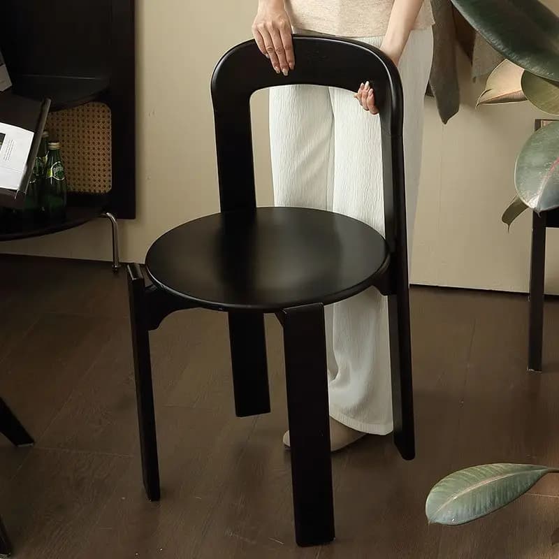 Chaise de salle à manger rétro française, design maître, dossier élégant, chaise de salon minimalist
