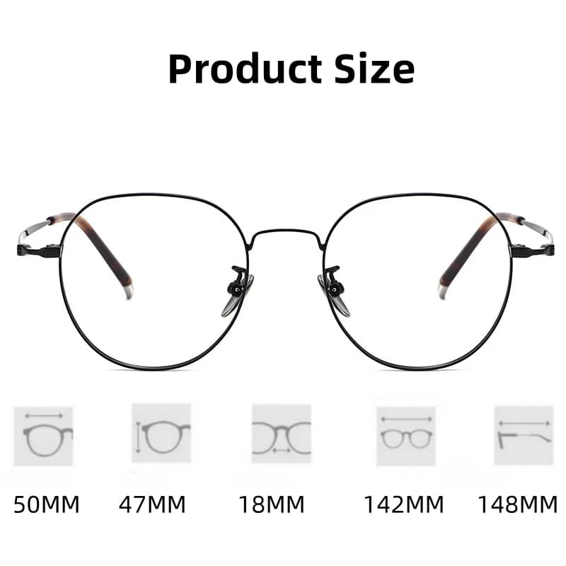 FIRADA lunettes confortables à la mode luxueux rond lunettes en titane montures de lunettes de vue p