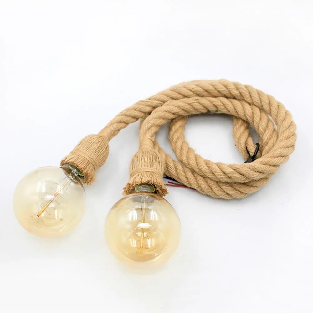 Edison E27 Vintage lustre lampe américaine rétro chanvre corde suspension industrielle lampes suspen