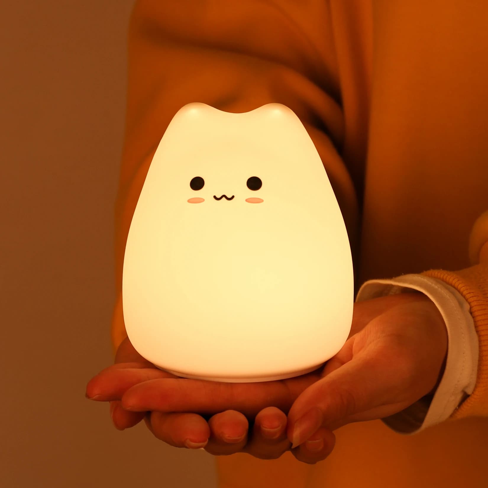 Mini lampe de nuit populaire pour bébé chat, 7 couleurs, Pat Touch, Protection des yeux à couleur ch
