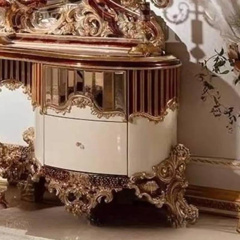 Commode de maquillage de luxe avec miroir vintage pour adultes, bureau de maquillage d'angle pas che