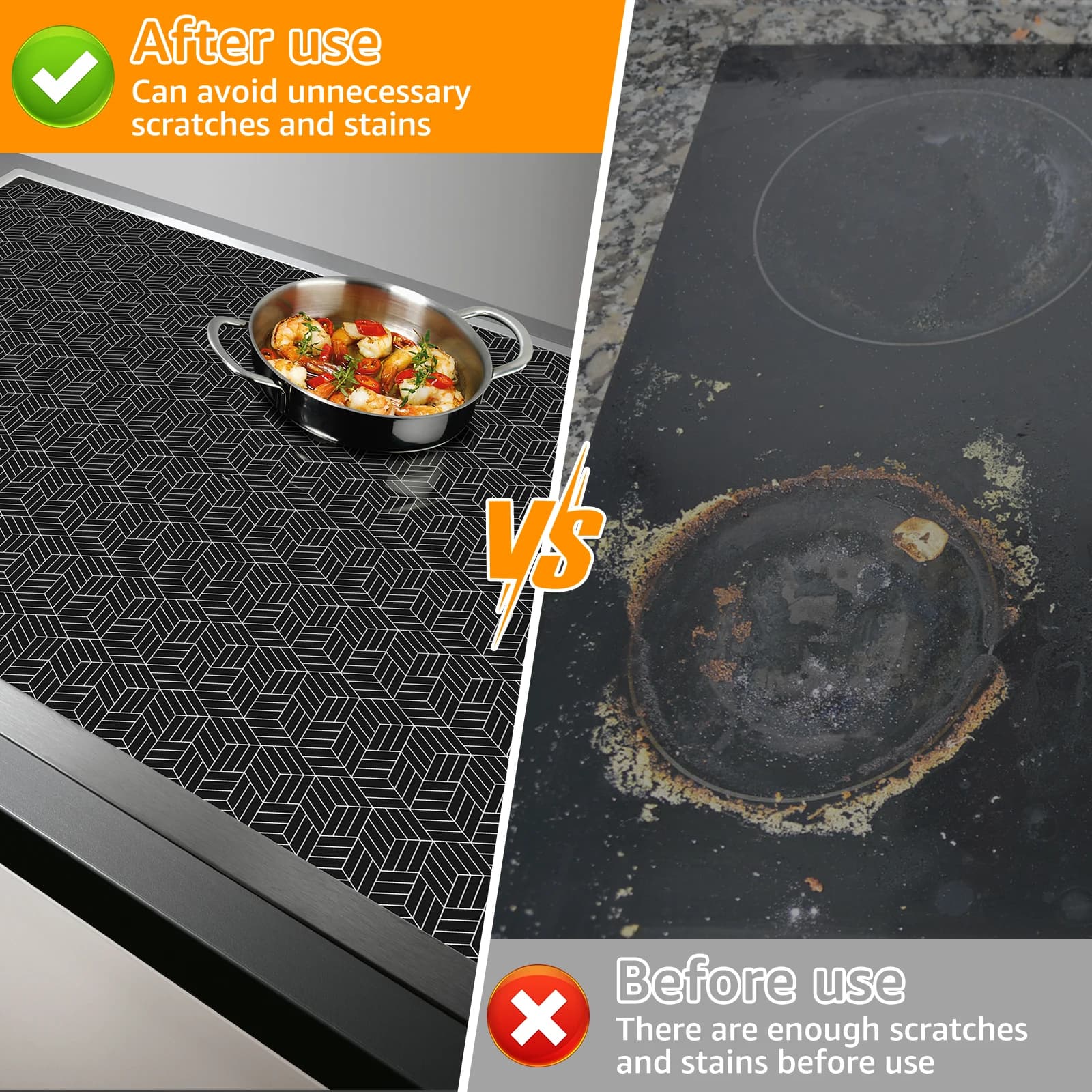 Tapis de protection pour table de cuisson à Induction, en Silicone, anti-rayures, résistant à la cha