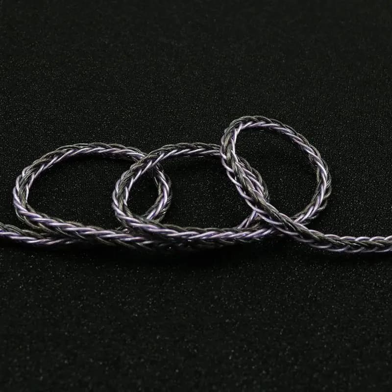 XINHS-Câble tressé mixte de graphène, fil à encre violette, feuille d'argent, HS001, 8 cœurs