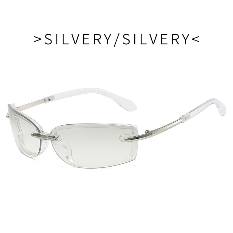 Lunettes de soleil rectangulaires sans bords, Style Y2K, mode populaire pour femmes et hommes, lunet