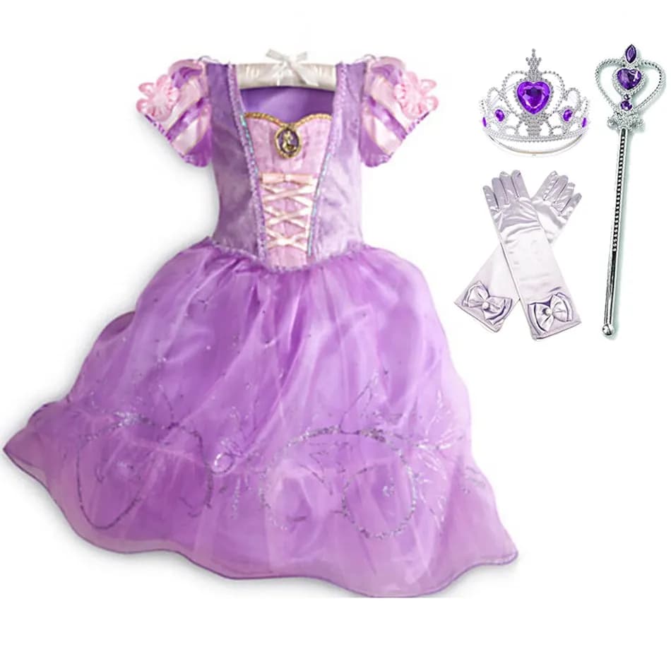 Costume de princesse pour enfants, robe fantaisie à fleurs, pour noël, anniversaire, carnaval, dégui