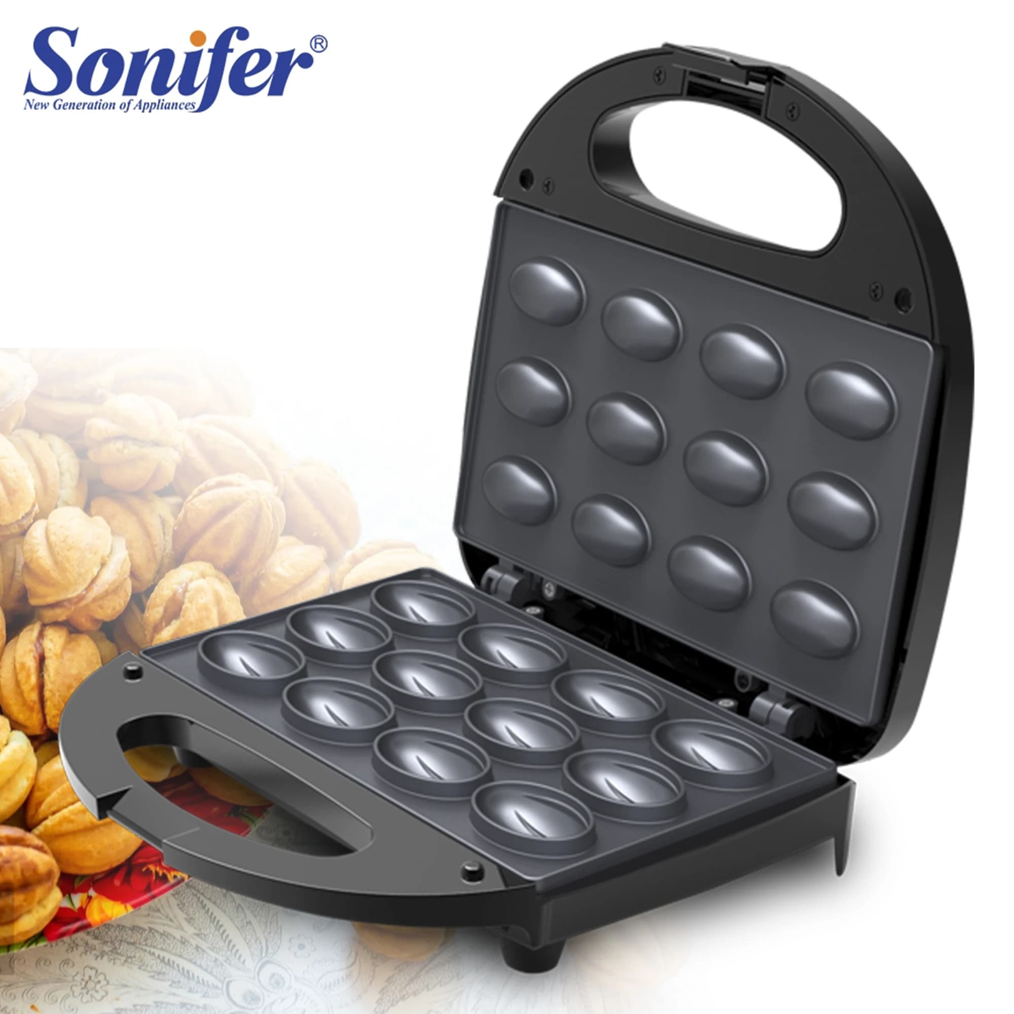 Sonifer – gaufrier électrique pour gâteaux aux noix, 750W, appareils de cuisine, Machine à gaufres p