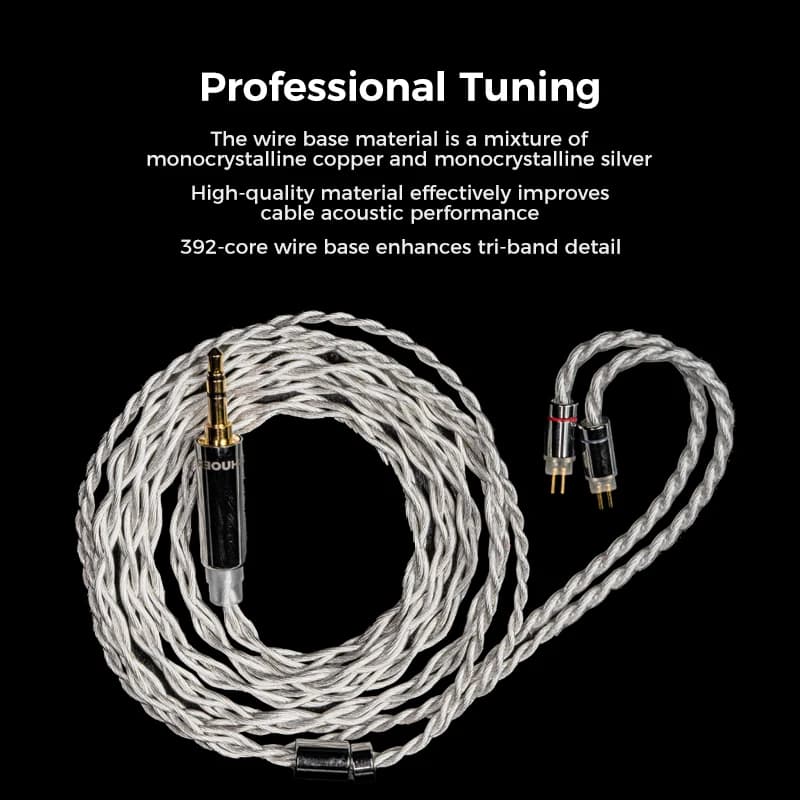 LETSHUOER M11 balance simple de 3,5 mm et 4,4 mm avec fil de cuivre plaqué argent à 2 broches et 392