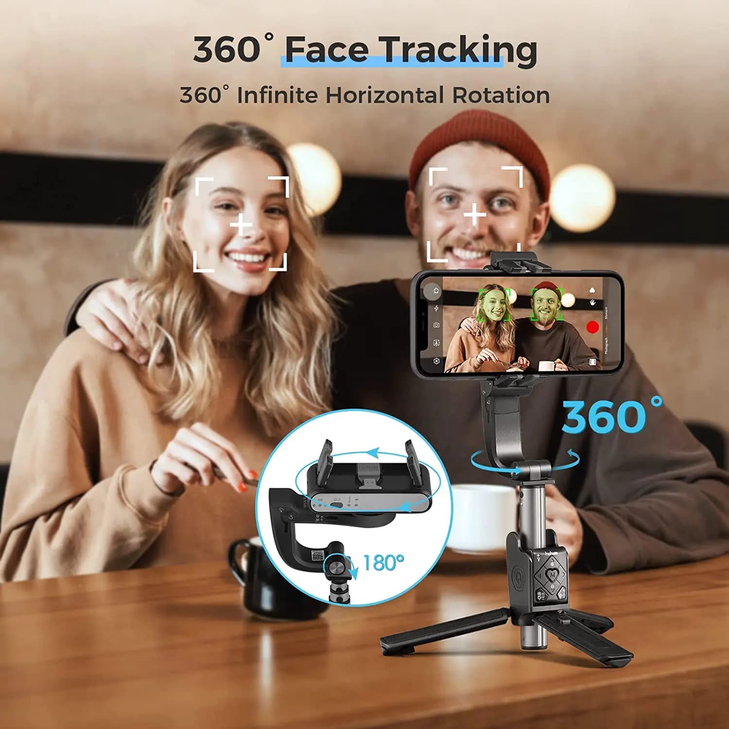Hohem – iSteady Q stabilisateur de cardan portable, perche à Selfie, trépied réglable avec télécomma