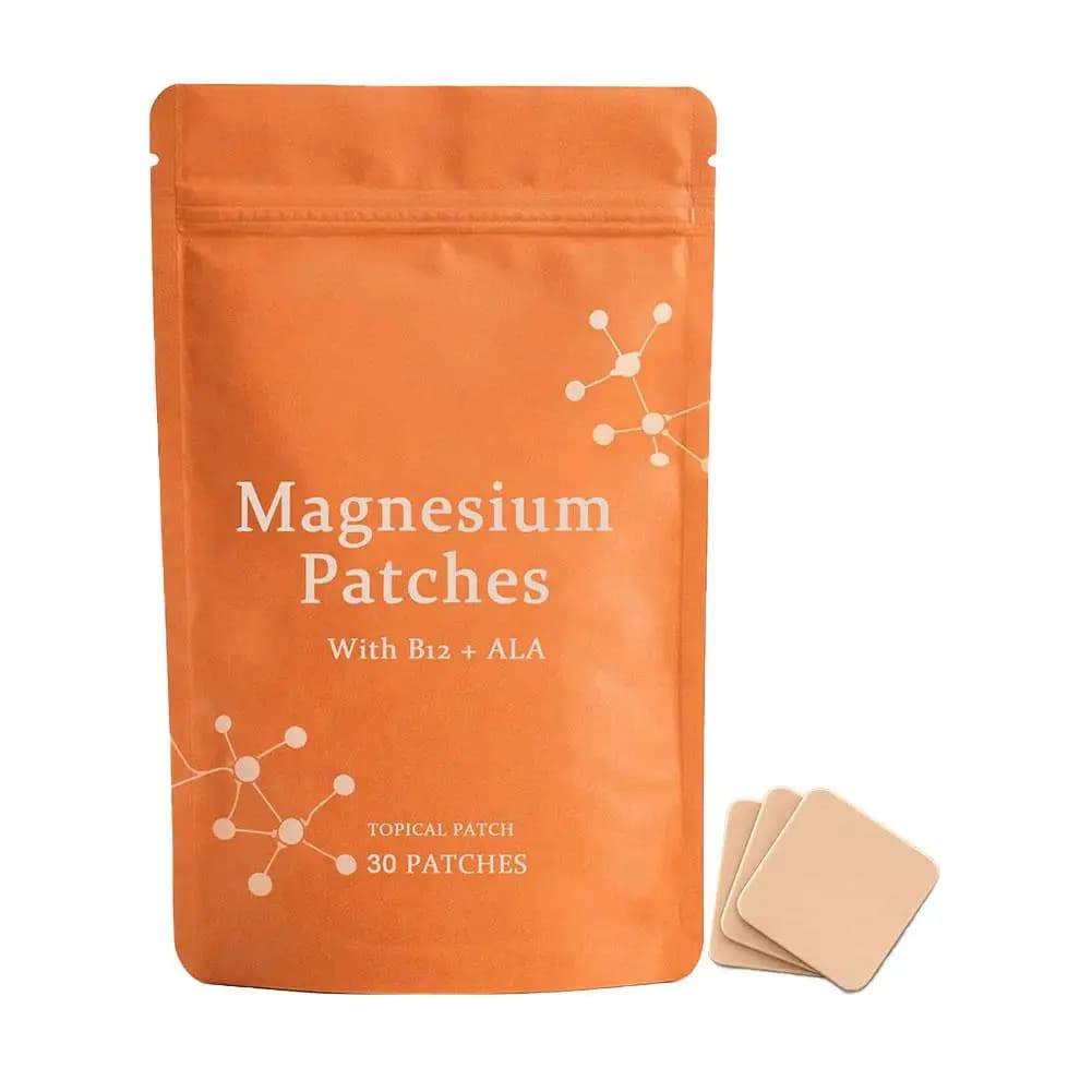 30 Patchs de Chlorure de Magnésium avec Vitamine B12 et Acide Folique – Soutien Tactile pour la Sant