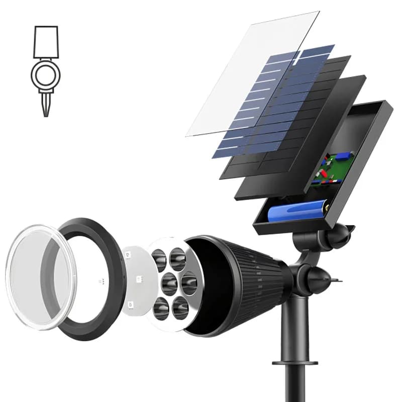 Spot lumineux de jardin à énergie solaire RGB, guirlande de rue changeante, lampe au sol pour pelous