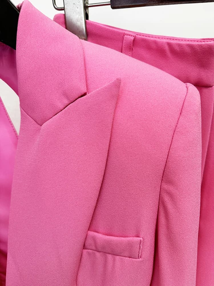 Ensemble de costume de créateur HIGH STREET, nouveauté 2026, pour femme, en gaze patchwork, blazer à